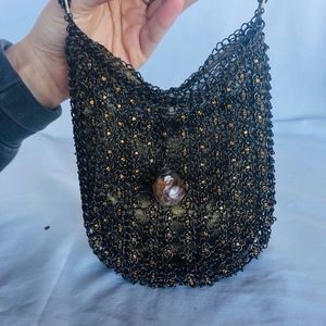 New Kenny Ma Bronze Mesh and Swarovski Evening Bag